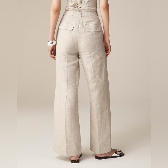 J Crew Tall wide-leg essential pant in linen BX983 - Picture 3 of 5